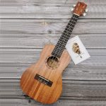 Square Sapele ukulele engrave white head