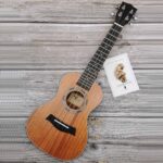 23 Inch Concert Ukulele (Solid Top Mahogany Wood Black Binding) Free Gifts