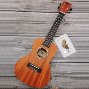 23 Inch Concert Ukulele (Mahogany Wood) Free Gifts