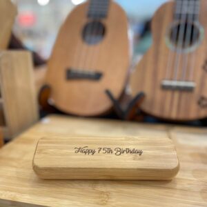 personalized bamboo pen case and pen