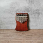 Kalimba 17 Keys Thumb Piano Set - Hand Rest Solid Mahogany Wood Brown Color (Flat Board)