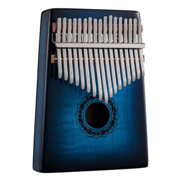 Hluru Kalimba - 17 Keys Solid Curly Maple Wood Gradient Blue (Resonant ...